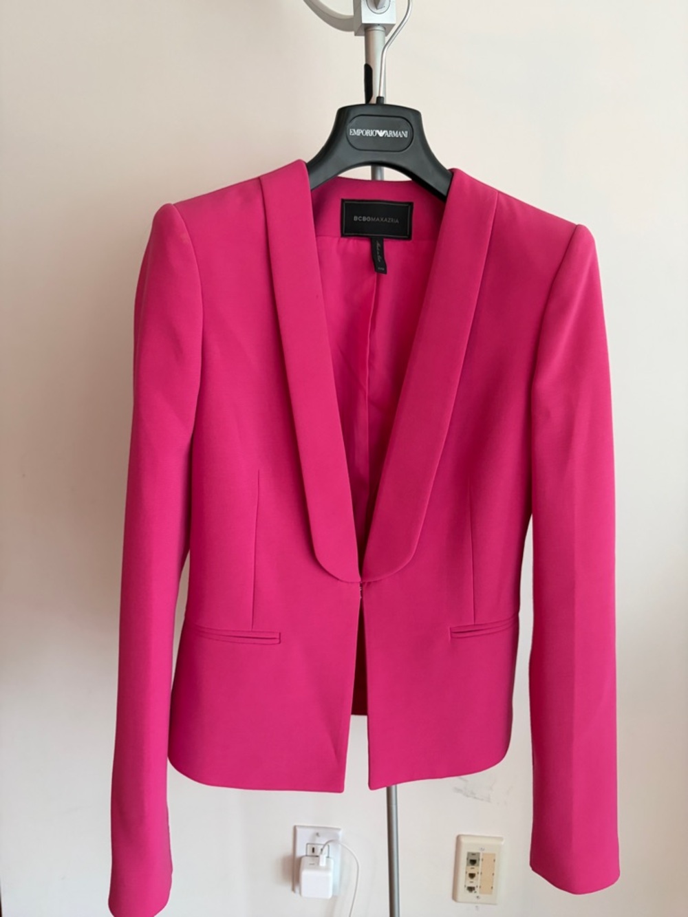 BCBGMaxAzria Bright Pink Shawl-Collar Blazer